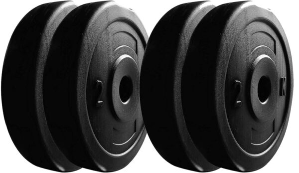 Simran Sports Vinyl Coated PVC Dumbbell Plates, 8 Kg Weight Plates, 2Kg X 4 (Black)
