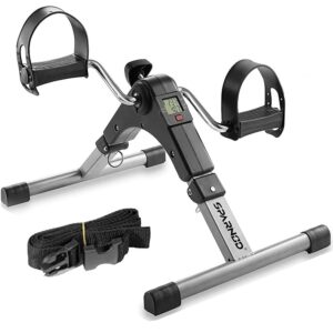SPARNOD FITNESS SMB-100 Mini Cycle Pedal Exerciser with Fixing Strap, Adjustable Resistance and Digital Display - Suitable for Light Exercise of Legs, Arms, and Physiotherapy at...