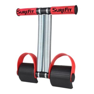 SUREFIT Tummy Trimmer Red | Dual Resistance Ab Trainer for Core Strengthening | Home Fitness Equipment for Men & Women | Effective Tool for Abdominal Toning and Weight Loss