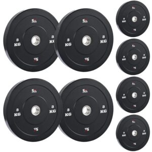 SX Fitness 14 Kg Spare Rubber Weight Plates Combo (1kg X 4 Plates, 2.5kg X 4 Plates) Rubber Weight Plates for Home Gym Exercise & Fitness