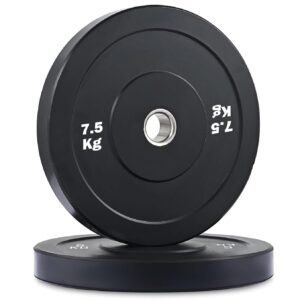 SX Fitness 15kg Weight (7.5kg x 2) Spare Rubber Plates 30MM Dia for Home Gym & Exercise - Ideal for Strength Training, Weightlifting.