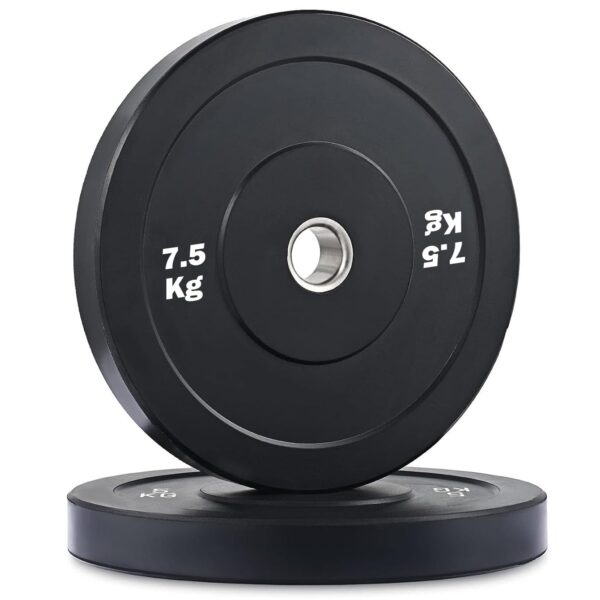 SX Fitness 15kg Weight (7.5kg x 2) Spare Rubber Plates 30MM Dia for Home Gym & Exercise - Ideal for Strength Training, Weightlifting.