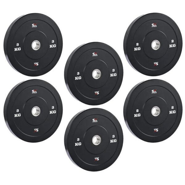 SX Fitness 16 Kg Spare Rubber Weight Plates Combo (1kg X 4 Plates, 3kg X 4 Plates) Rubber Weight Plates for Home Gym Exercise & Fitness