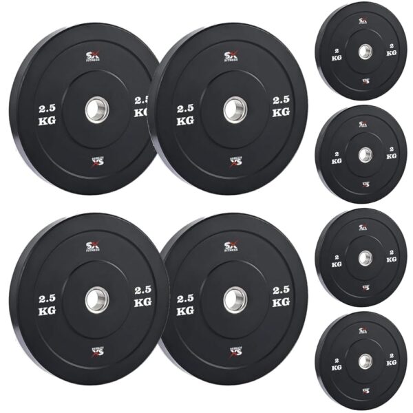 SX Fitness 18 Kg Spare Rubber Weight Plates Combo (2.5kg X 4 Plates, 2kg X 4 Plates) Rubber Weight Plates for Home Gym Exercise & Fitness