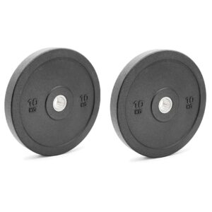 SX Fitness 20Kg Spare Rubber Weight Plates (10kg x 2) combo for Home Gym Exercise and Fitness and strength training Equipment Dia 31mm (Black)