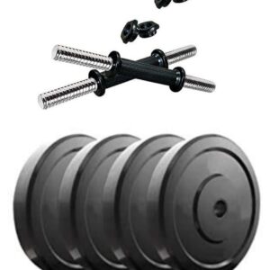 SX Fitness Home Gym Combo 4 Kg Rubber Weight Plates (1Kg X 4Pcs) with Pair of Dumbbell Rod