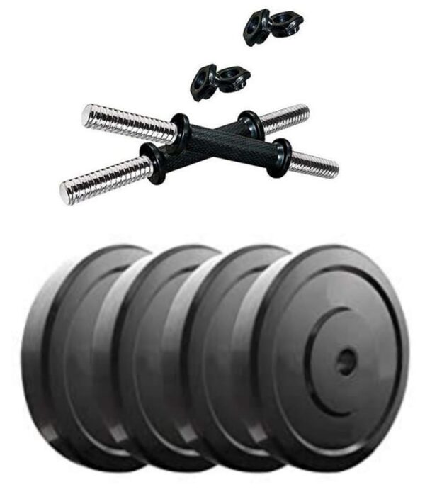 SX Fitness Home Gym Combo 4 Kg Rubber Weight Plates (1Kg X 4Pcs) with Pair of Dumbbell Rod