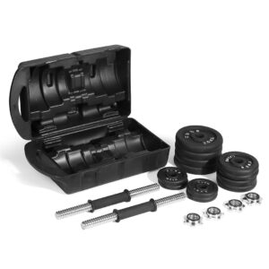 The Cube Club Iron Dumbbells Set For Home Workout Gym Equipment With Anti-Slip Rod | 20Kg Cast Iron Adjustable Dumbbell Weights With Carry Case Box For Men & Women Exercise (1...
