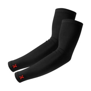 UNAAR Arm Sleeves - Black, Cotton Fabric for UV Protection, Cooling & Moisture-Wicking, Ideal for Outdoor Sports, Fitness, and Everyday Wear for Men & Women