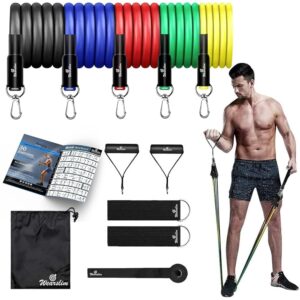 Wearslim Professional Toning Exercise and Workout Resistance Bands - Training Tube Stackable up to 110 lbs for Indoor and Outdoor Sports, Exercises Fitness-Premium Edition...