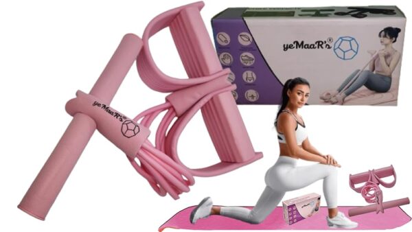yeMaaR's Tension Rope 6 Tube Elastic Yoga Pedal Puller Fitness Equipment Abdomen Waist Stretching Slimming Tummy Trimmer Home Gym Leg Excercise Full Body Exercise for Men and Women