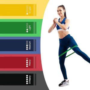 Zomoza 5 Colors Yoga Resistance Rubber Bands Indoor Outdoor Fitness Equipment 0.35mm-1.1mm Pilates Sport Training Workout Latex Bands
